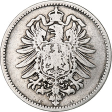 GERMANY - EMPIRE, Wilhelm I, Mark, 1881, Berlin, Silver, VF(30-35), KM:7