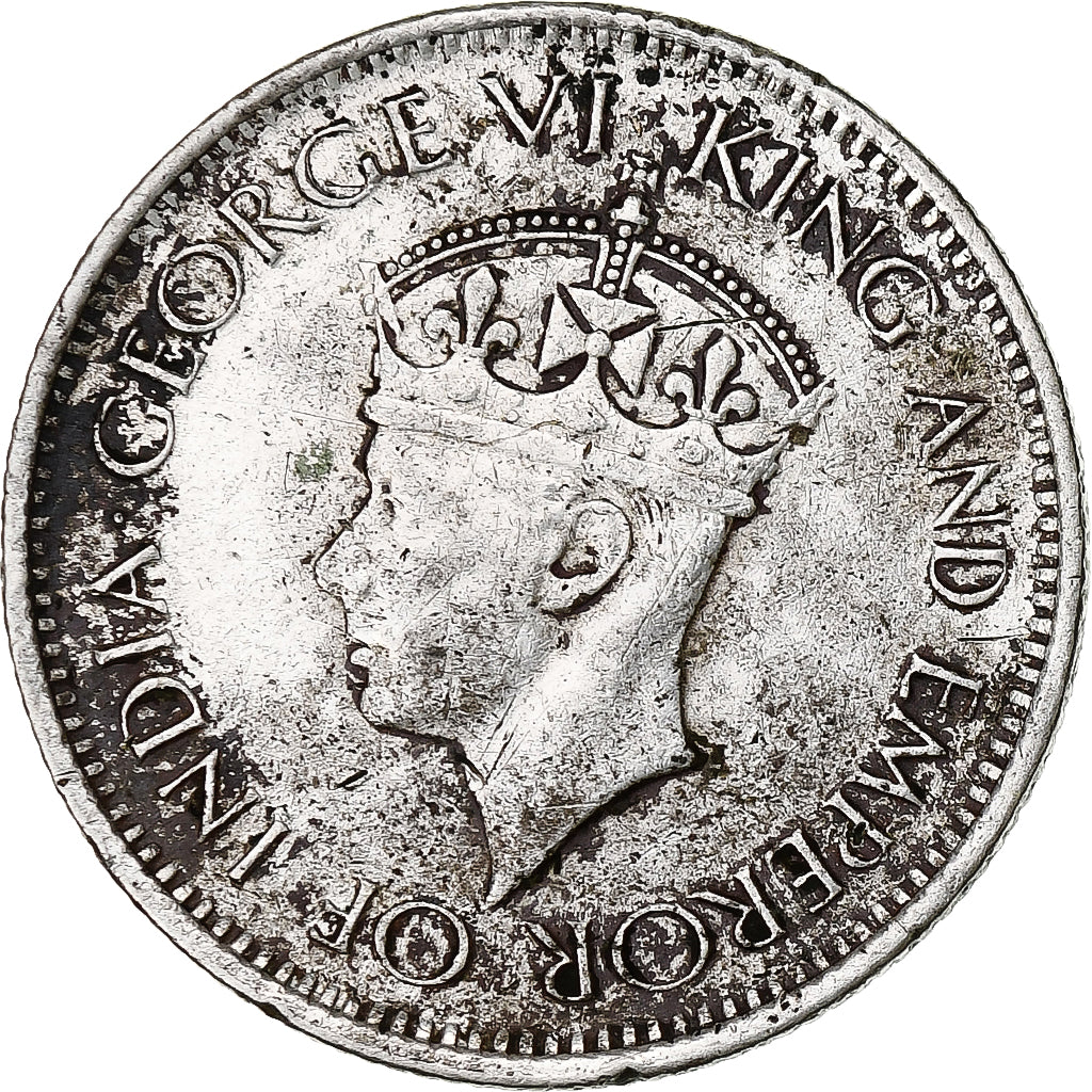 Ceylon, George VI, 50 Cents, 1942, Silver, VF(30-35), KM:114