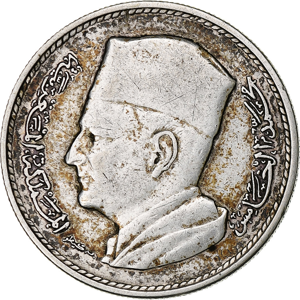 Marocco, Mohammed V, Dirham, 1960, Paris, Argento, MB+, KM:55