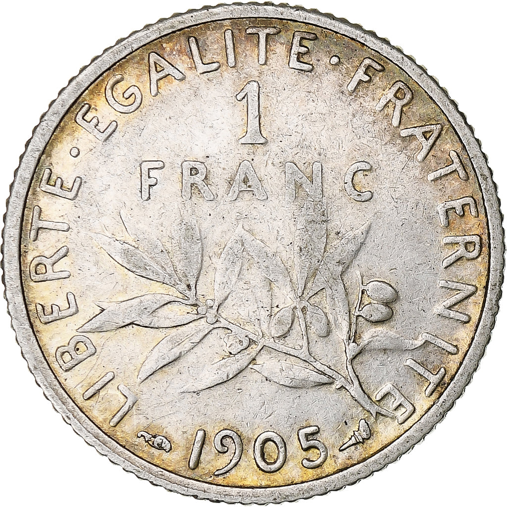Moeda, França, Semeuse, Franc, 1905, Paris, VF(30-35), Prata, KM:844.1