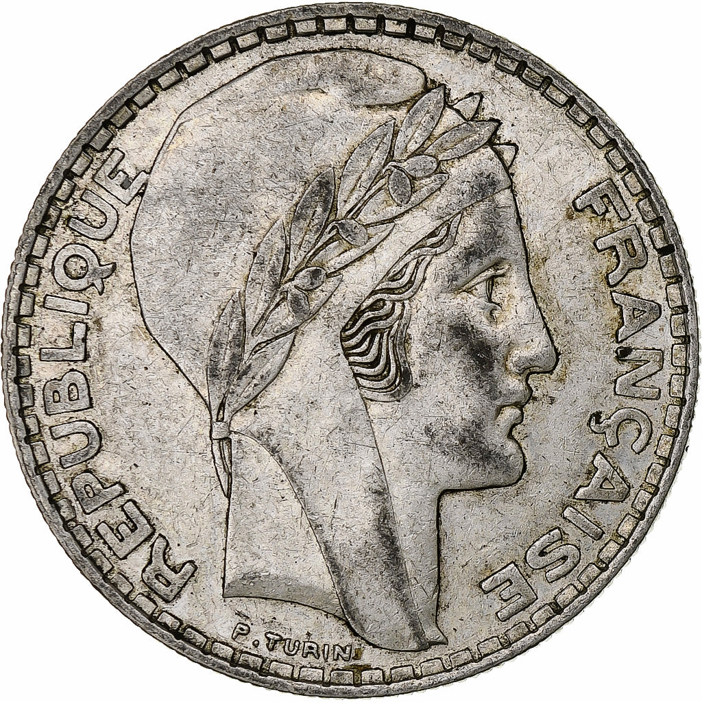 Frankrijk, 20 Francs, Turin, 1937, Paris, Zilver, ZF+, Gadoury:852, KM:879