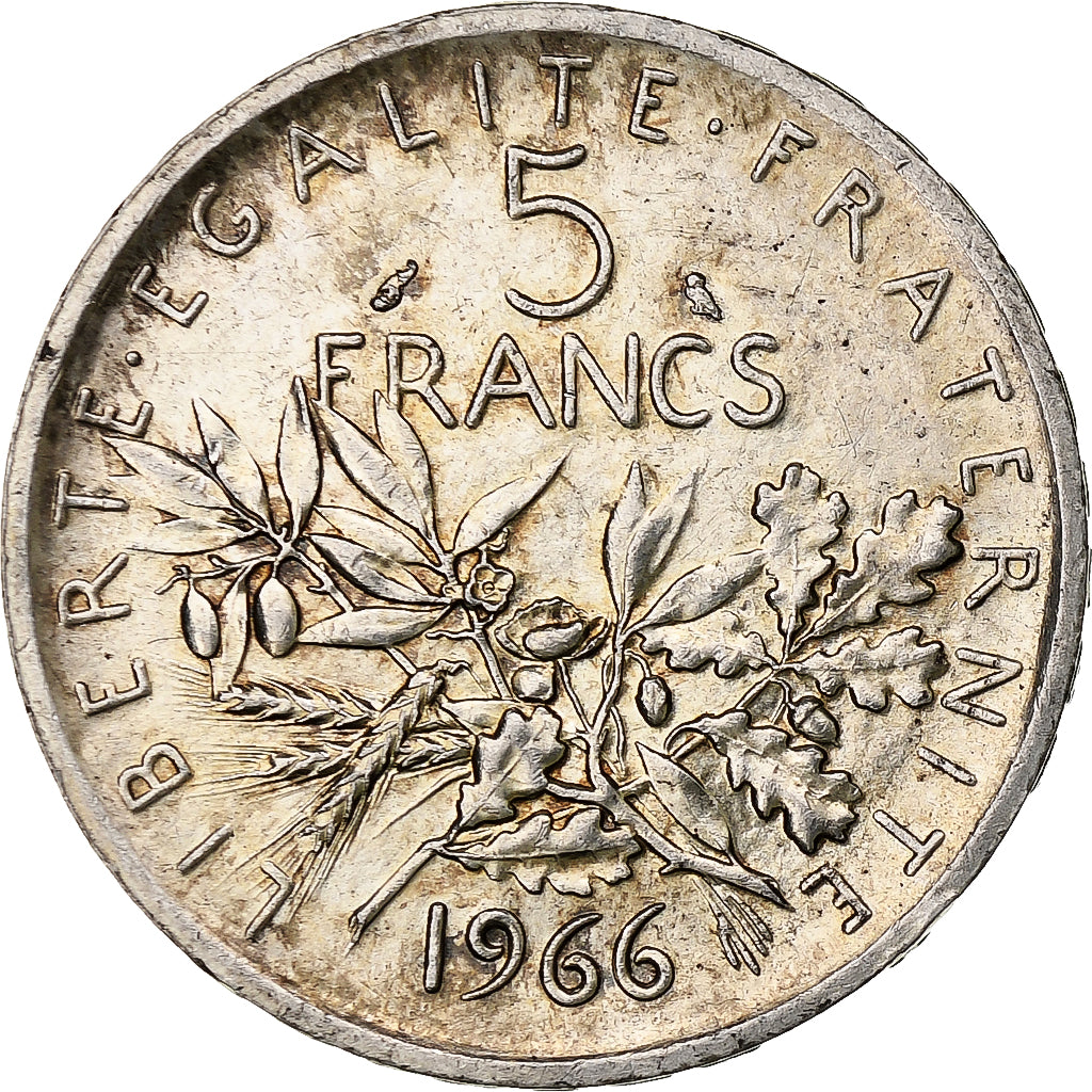 France, Semeuse, 5 Francs, 1966, AU(55-58), Silver, KM:926, Gadoury:770