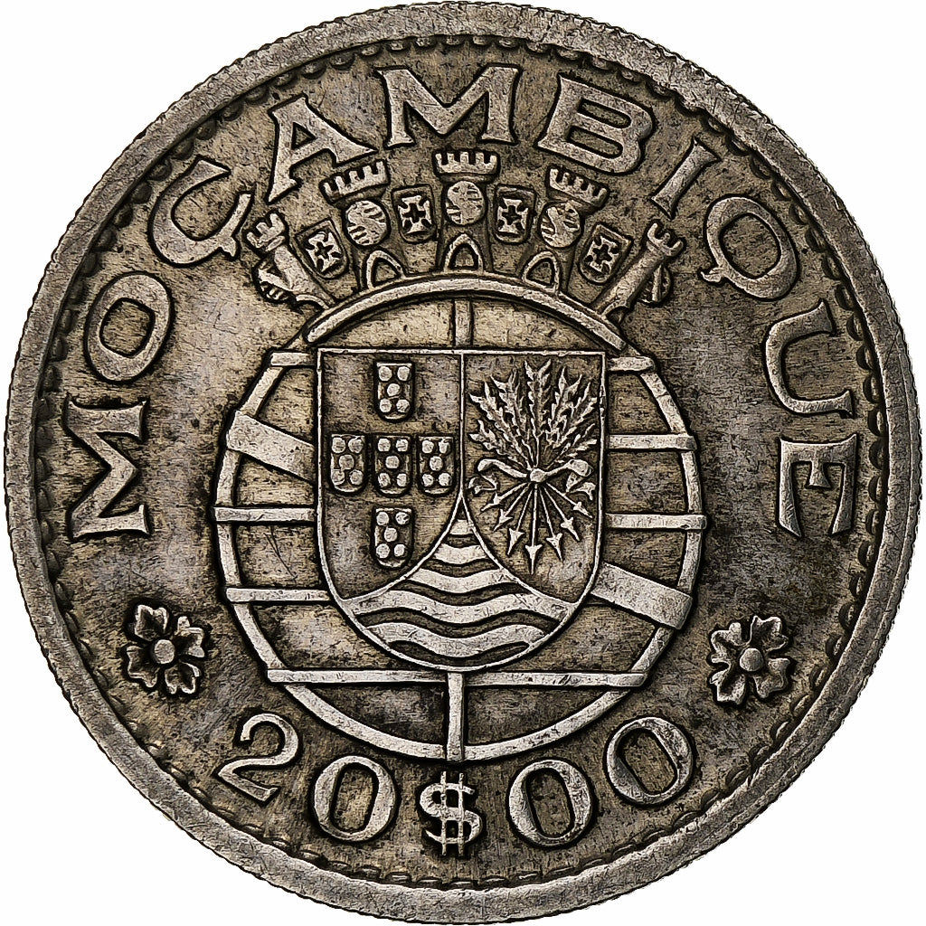 Mozambico, 20 Escudos, 1952, Argento, BB+, KM:80