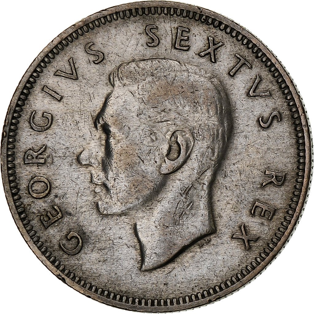 Sudafrica, George VI, 2 Shillings, 1952, Argento, BB, KM:38.2