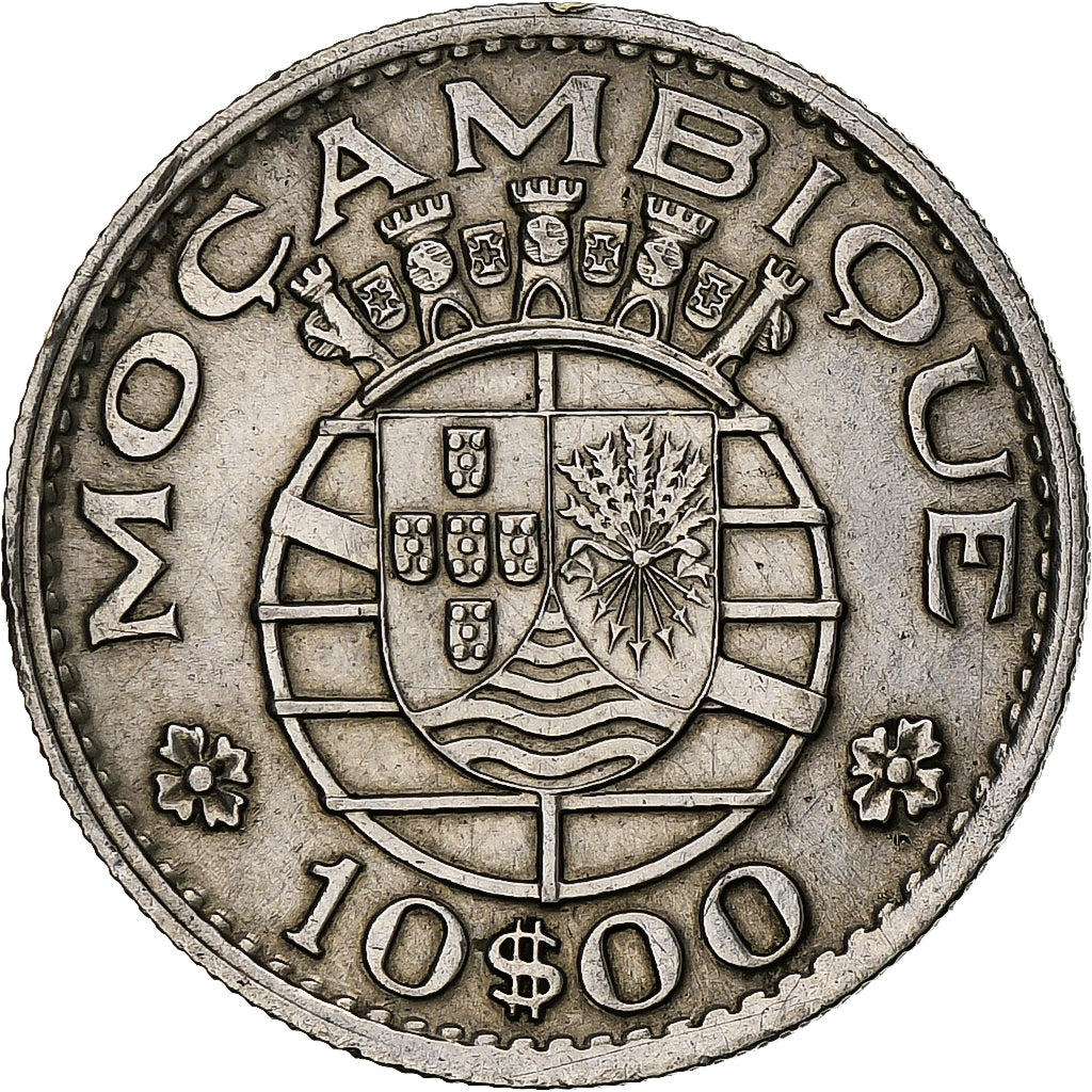 Mozambique, 10 Escudos, 1954, Silver, EF(40-45), KM:79