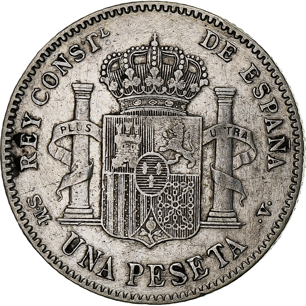 Spain, Alfonso XIII, Peseta, 1900, Valencia, Silver, EF(40-45), KM:706