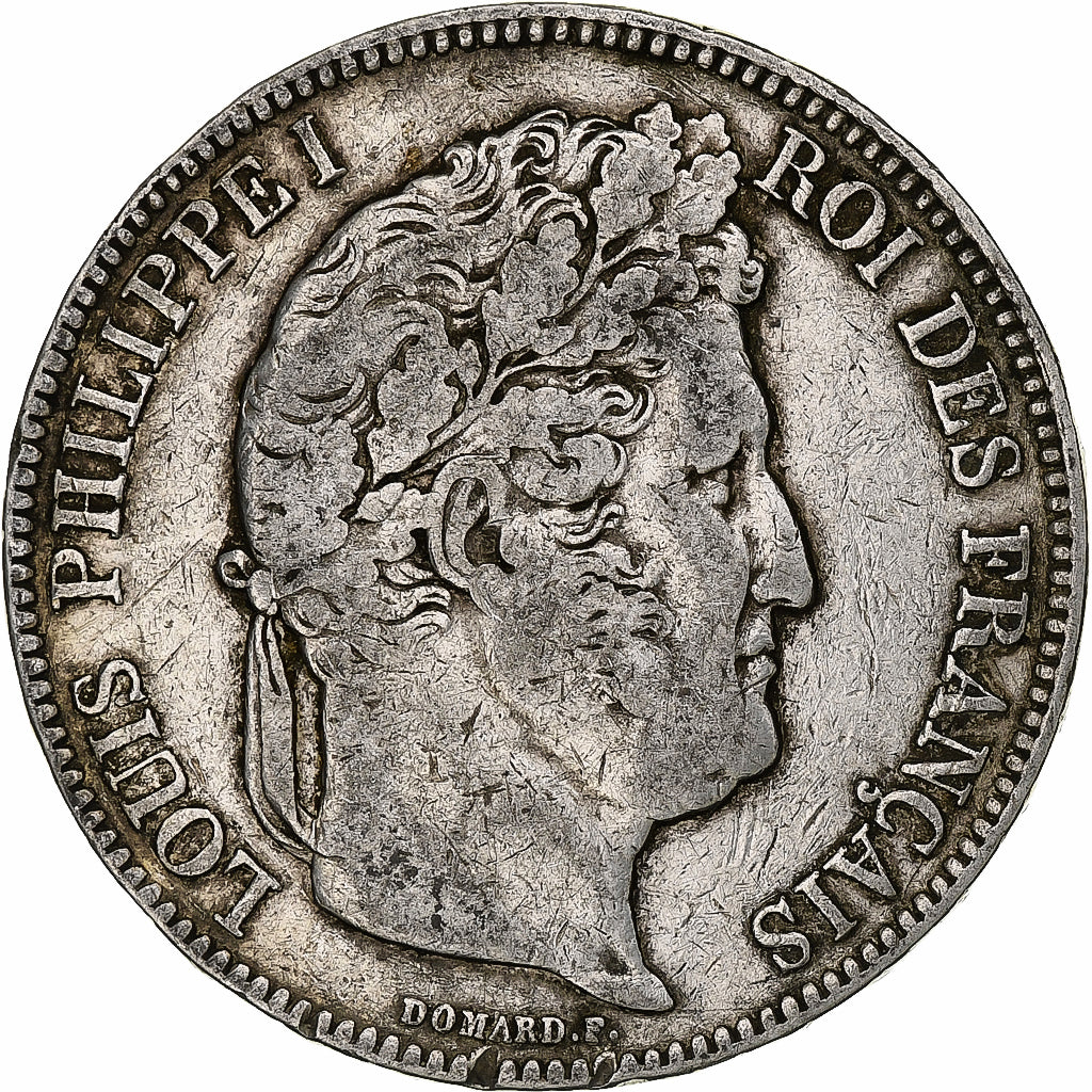 Coin, France, Louis-Philippe, 5 Francs, 1843, Bordeaux, VF(30-35), Silver