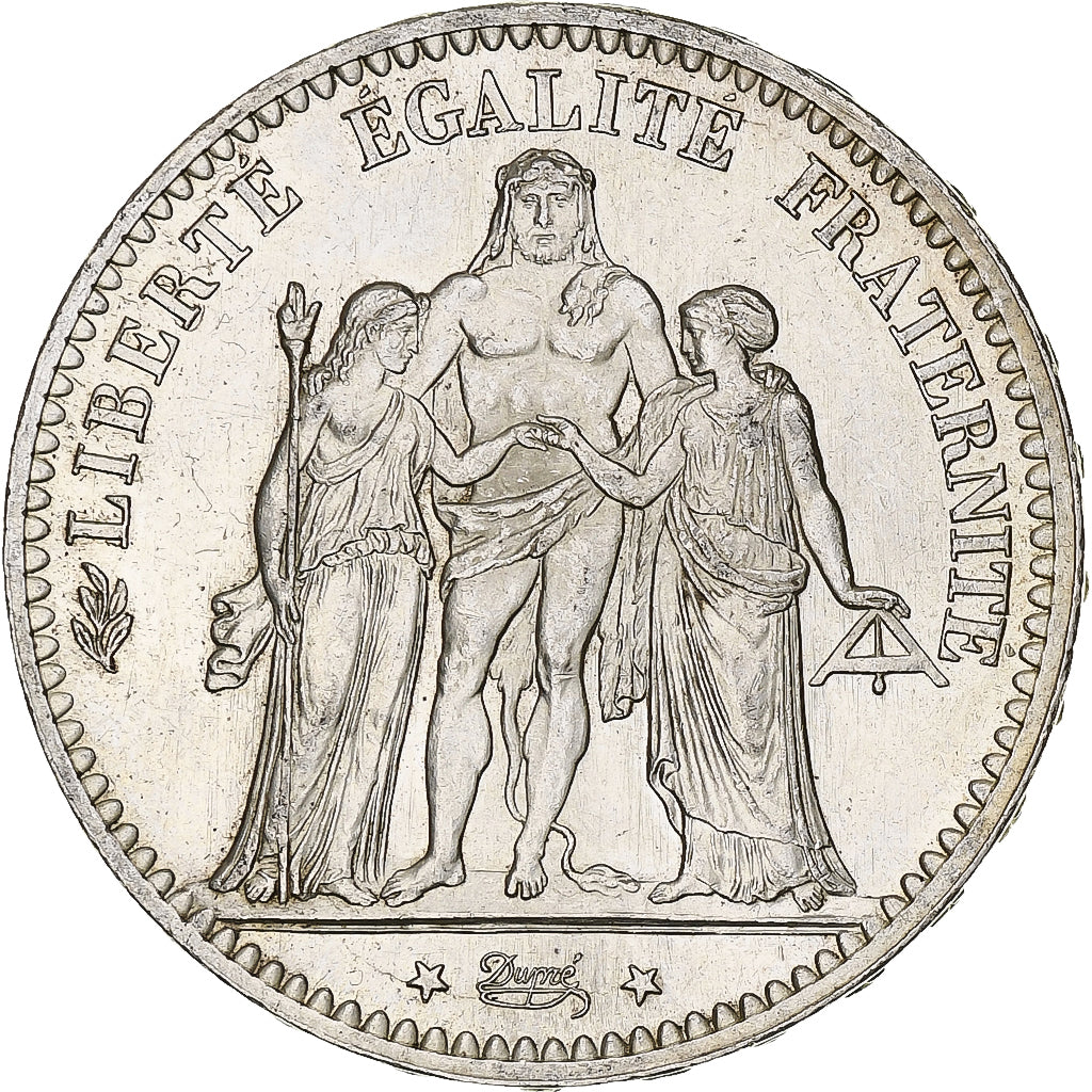Coin, France, Hercule, 5 Francs, 1876, Paris, MS(60-62), Silver, KM:820.1
