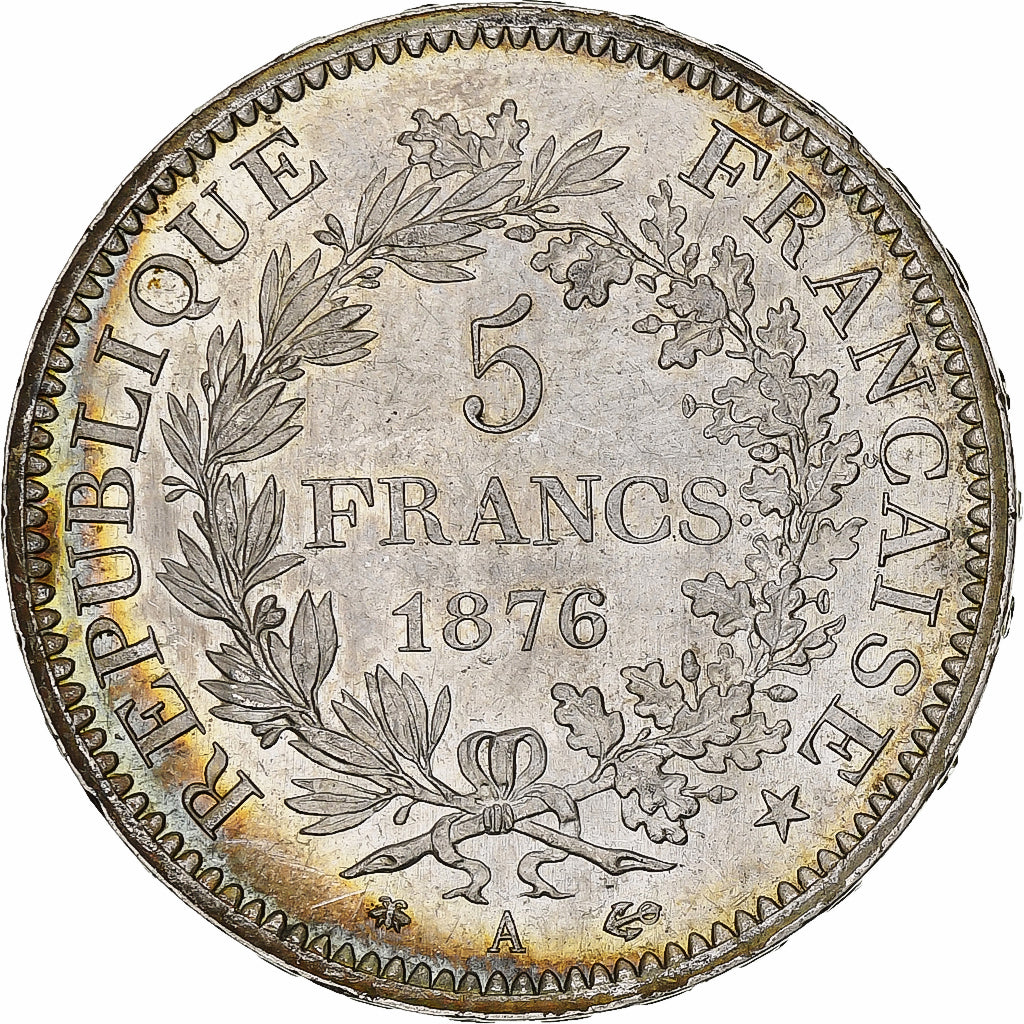 France, 5 Francs, Hercule, 1876, Paris, Silver, AU(55-58), Gadoury:745a