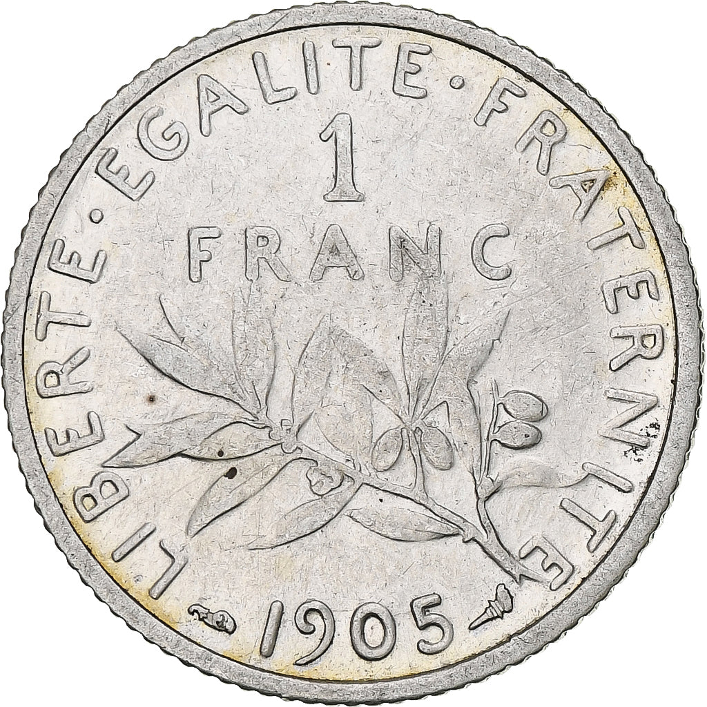 Coin, France, Semeuse, Franc, 1905, Paris, VF(30-35), Silver, KM:844.1