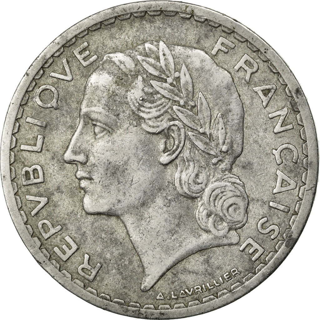 Munten, Frankrijk, Lavrillier, 5 Francs, 1952, FR, Aluminium, Gadoury:766a