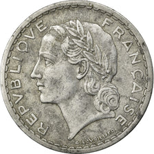 Moneta, Francia, Lavrillier, 5 Francs, 1952, MB, Alluminio, Gadoury:766a
