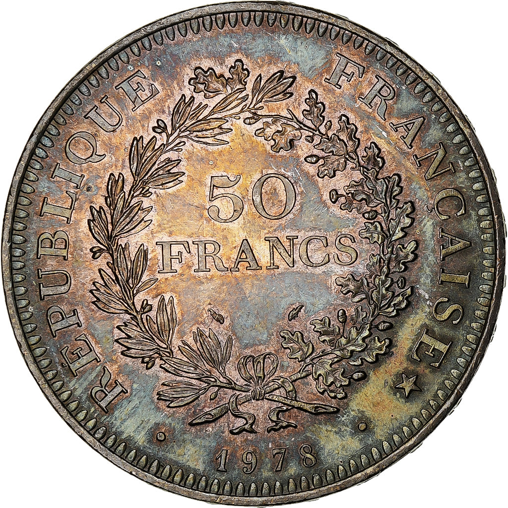 Münze, Frankreich, Hercule, 50 Francs, 1978, Paris, VZ+, Silber, KM:941.1