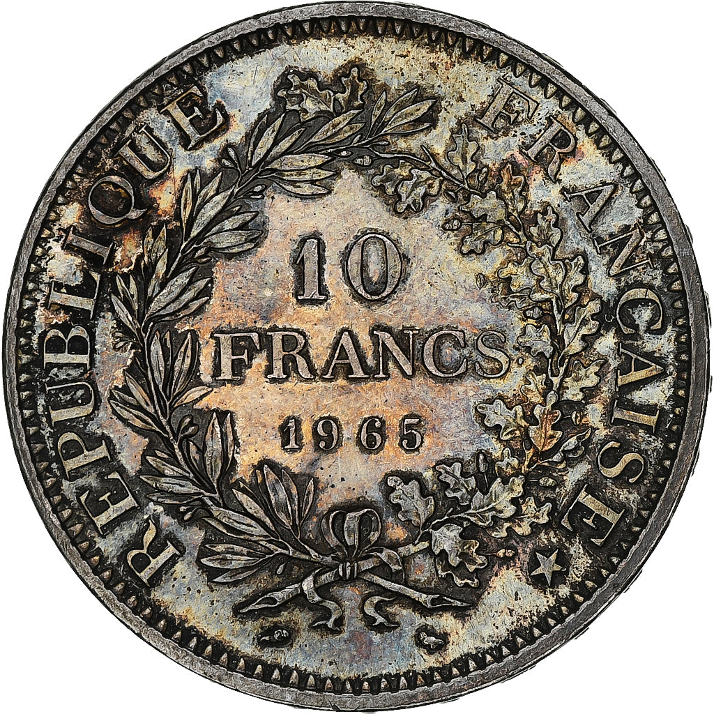 Moneta, Francja, Hercule, 10 Francs, 1965, Paris, AU(55-58), Srebro, KM:932