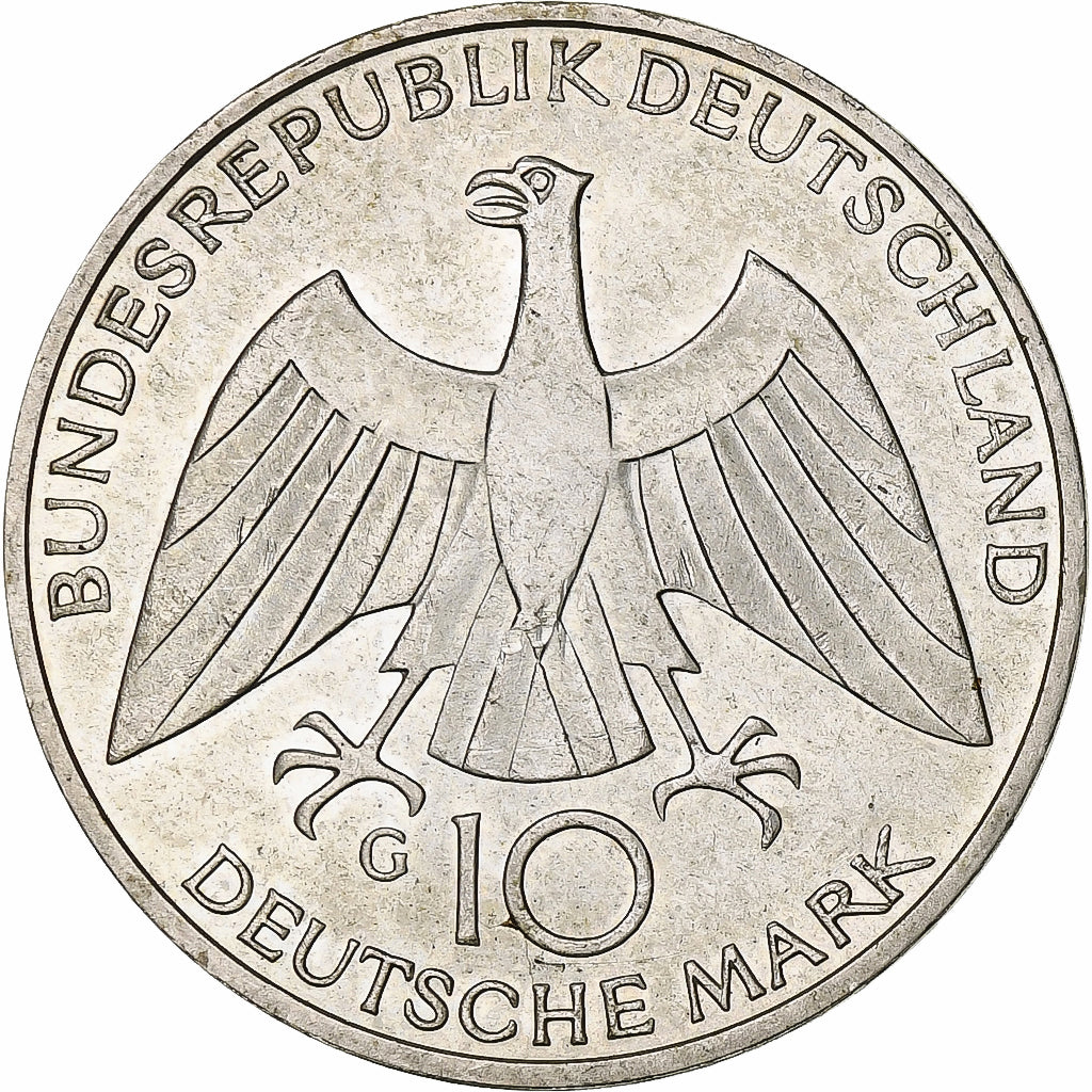 Moneta, GERMANIA - REPUBBLICA FEDERALE, 10 Mark, 1972, Karlsruhe, BB+, Argento