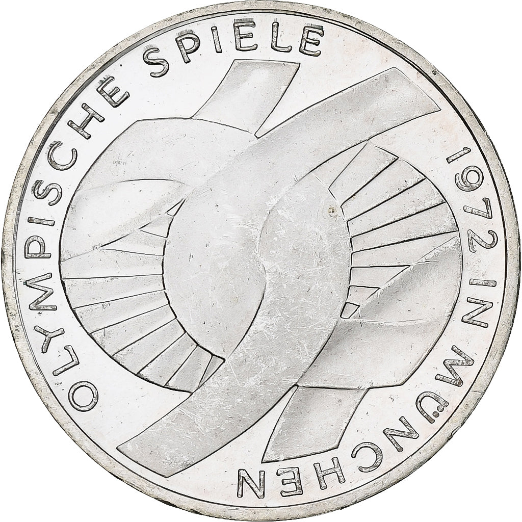 GERMANY - FEDERAL REPUBLIC, 10 Mark, 1972, Karlsruhe, Silver, MS(60-62), KM:131