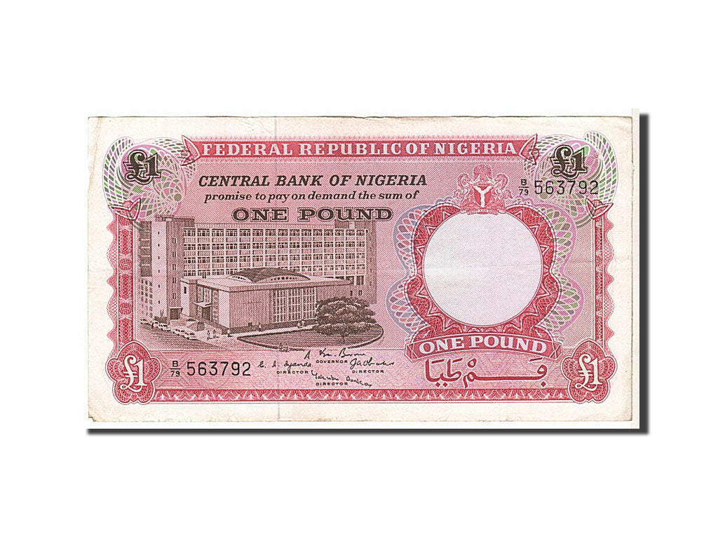 Billete, 1 Pound, 1967, Nigeria, MBC