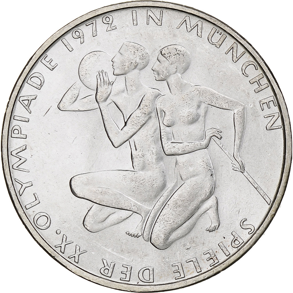 ALEMANHA - REPÚBLICA FEDERAL, 10 Mark, Munich Olympics, 1972, Munich, Prata