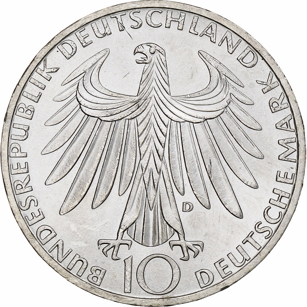 ALEMANHA - REPÚBLICA FEDERAL, 10 Mark, Munich Olympics, 1972, Munich, Prata