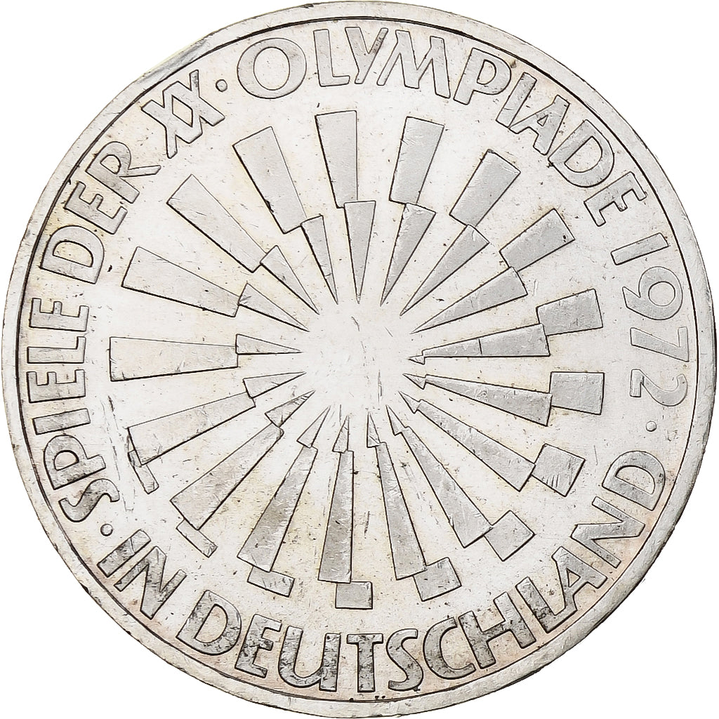 Moeda, ALEMANHA - REPÚBLICA FEDERAL, 10 Mark, 1972, Karlsruhe, BE, MS(63)