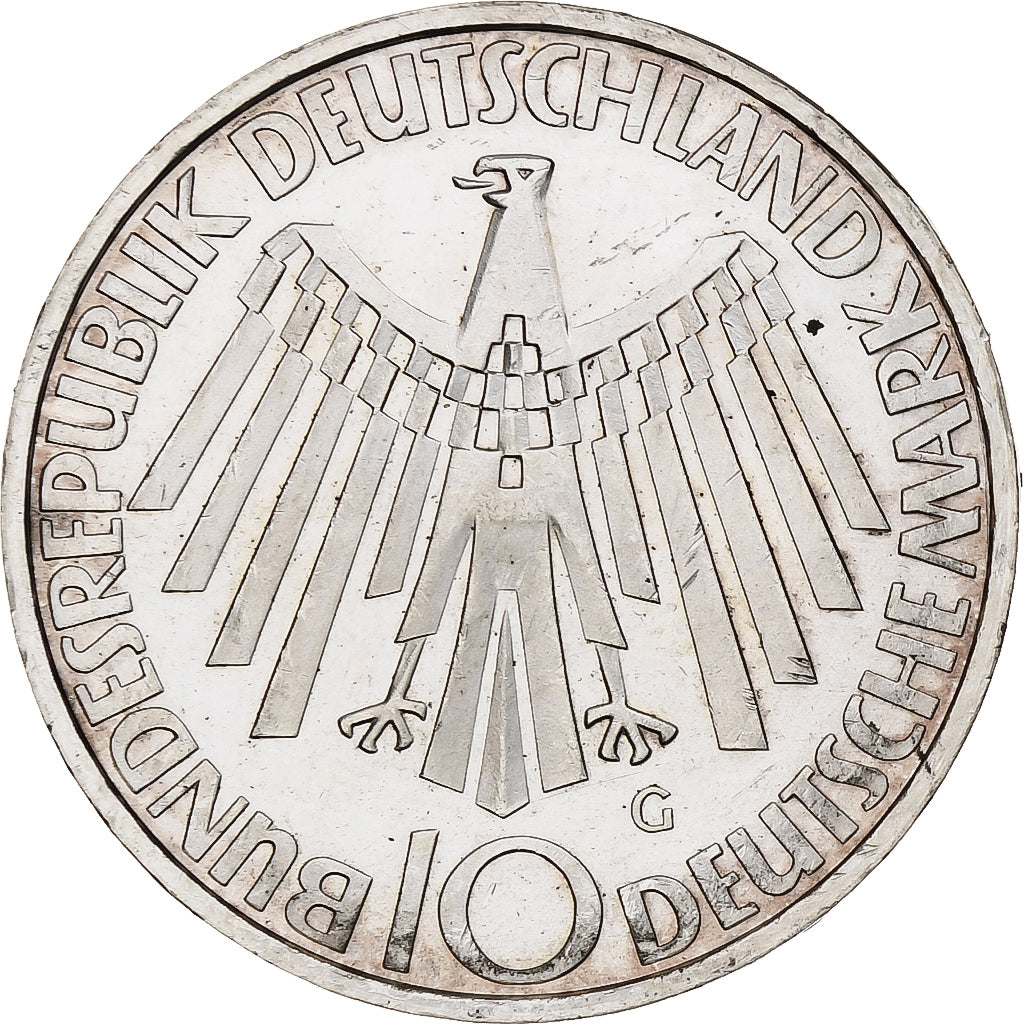 Moeda, ALEMANHA - REPÚBLICA FEDERAL, 10 Mark, 1972, Karlsruhe, BE, MS(63)