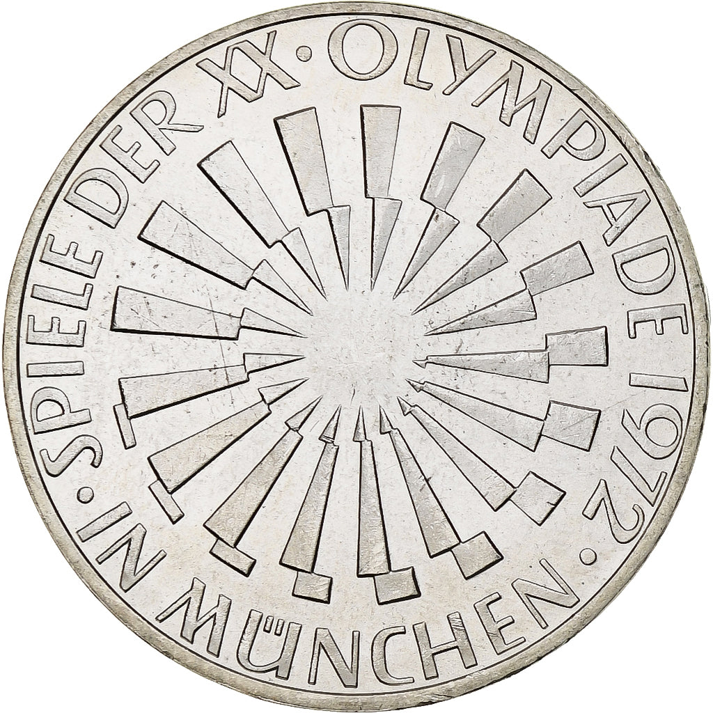 Bundesrepublik Deutschland, 10 Mark, 1972, Karlsruhe, Silber, VZ+, KM:130