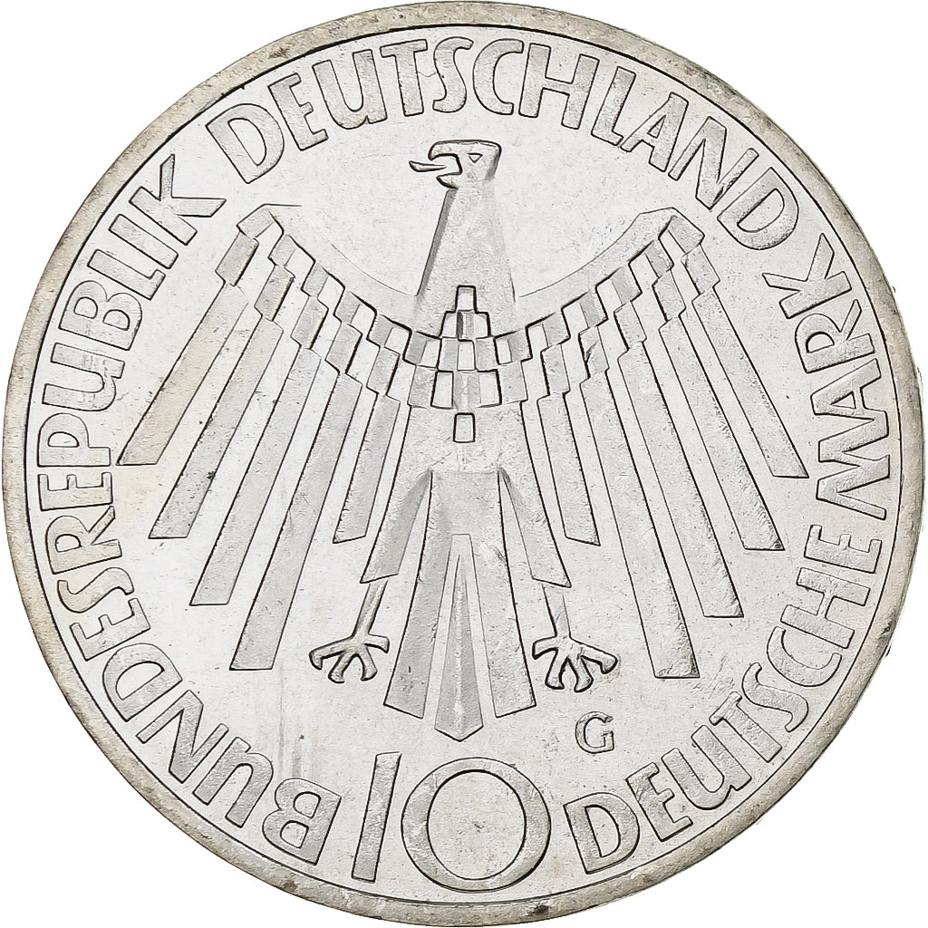 Bundesrepublik Deutschland, 10 Mark, 1972, Karlsruhe, Silber, VZ+, KM:130