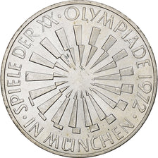 Moeda, ALEMANHA - REPÚBLICA FEDERAL, 10 Mark, 1972, Hambourg, AU(55-58), Prata