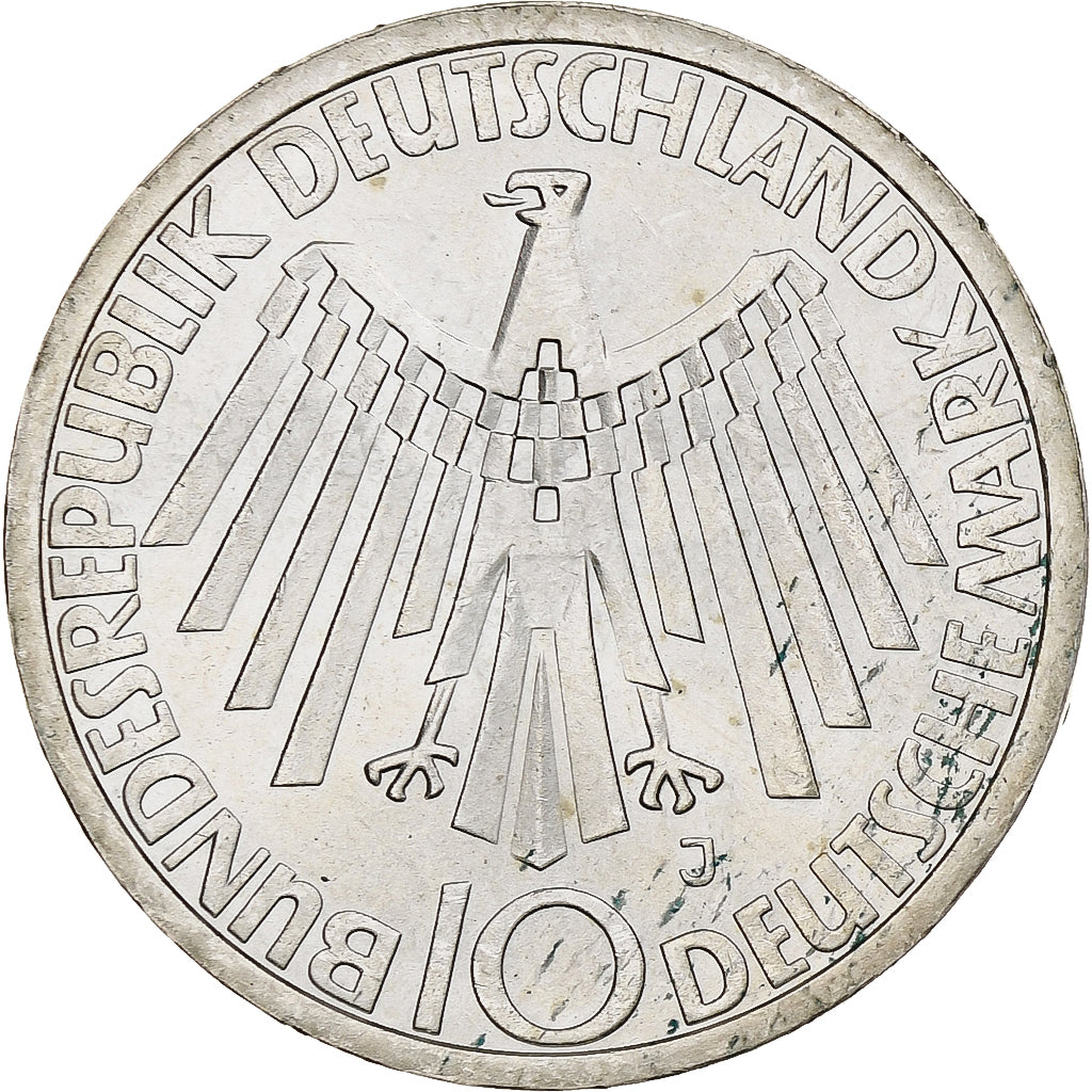 Munten, Federale Duitse Republiek, 10 Mark, 1972, Hambourg, PR, Zilver, KM:130