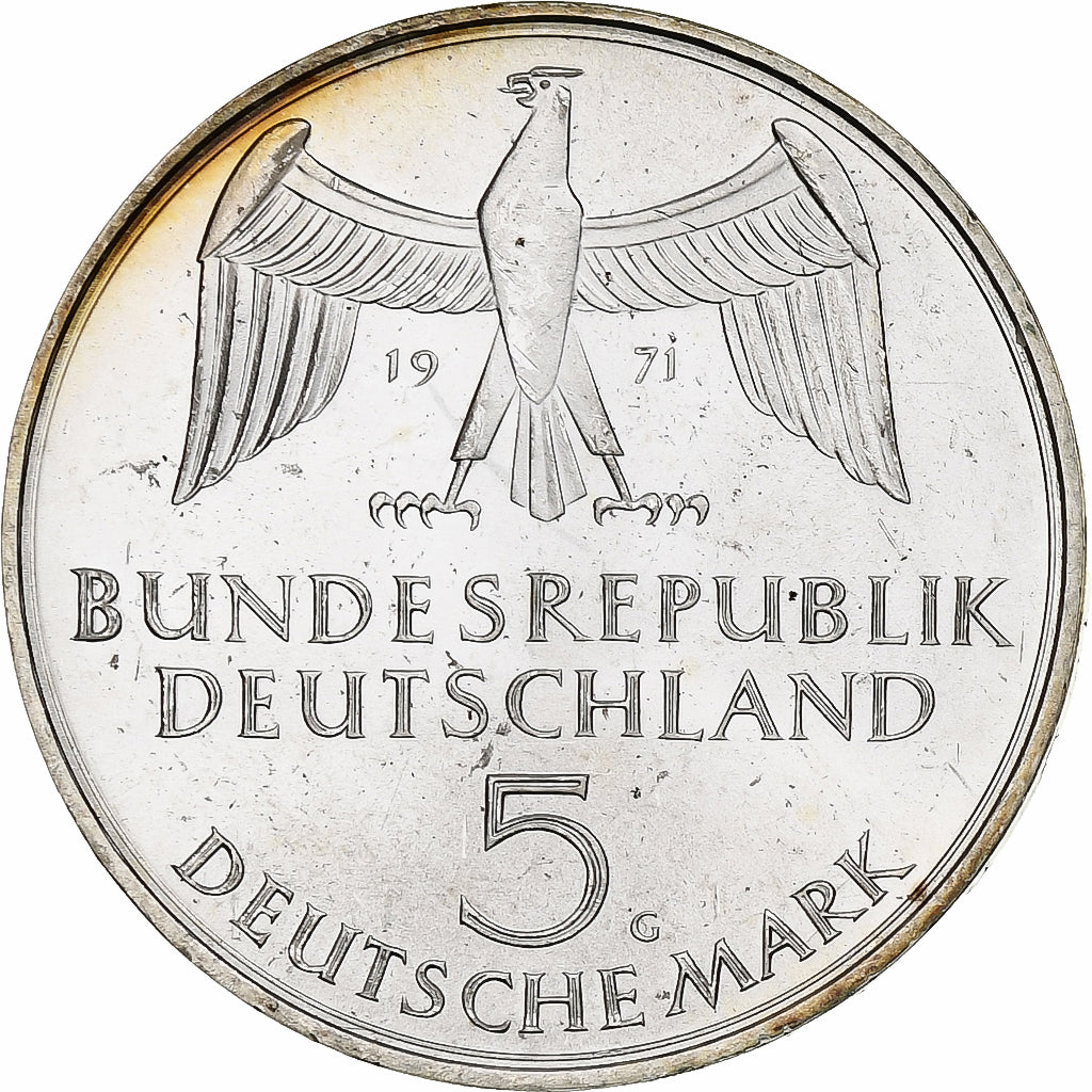 Coin, GERMANY - FEDERAL REPUBLIC, 5 Mark, 1971, Karlsruhe, Germany, MS(60-62)