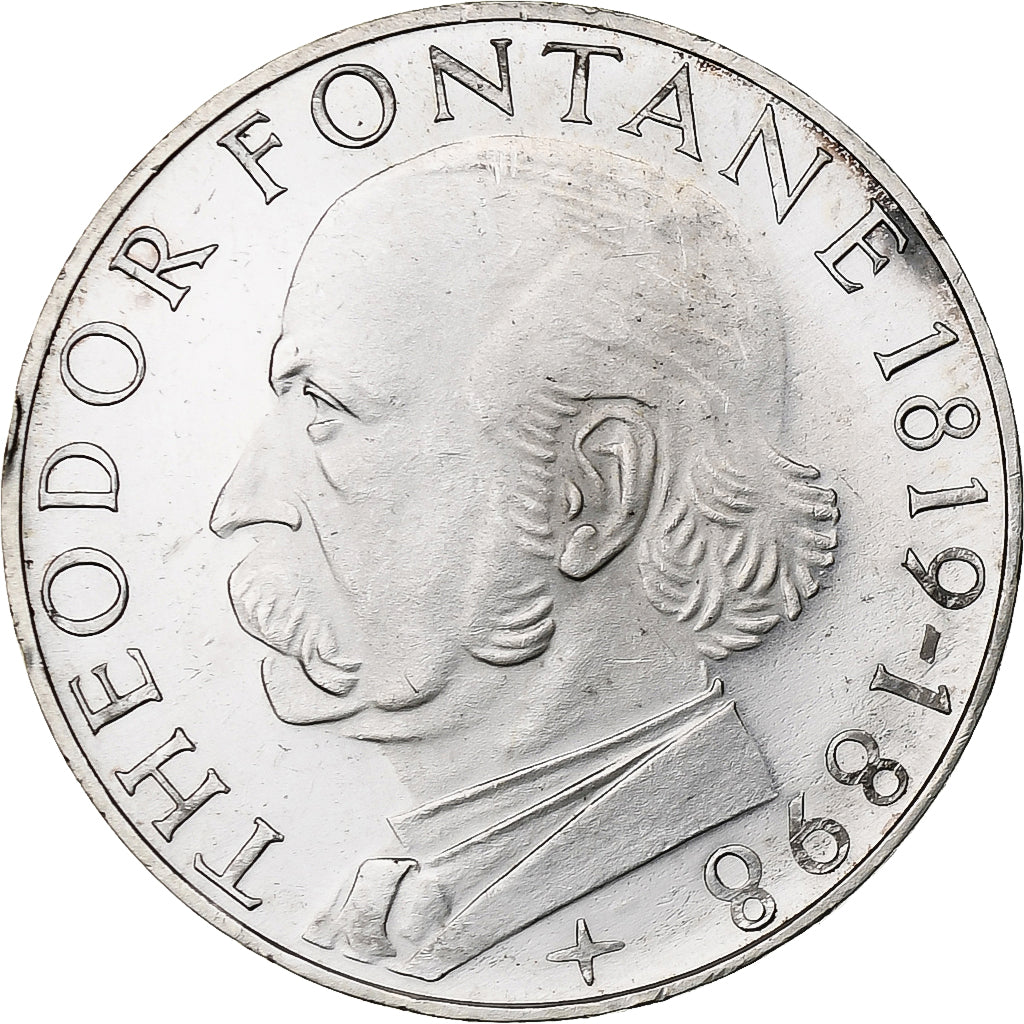 GERMANIA - REPUBBLICA FEDERALE, 5 Mark, 1969, Karlsruhe, Argento, SPL-, KM:125.1