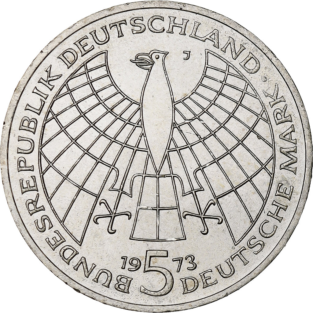 Coin, GERMANY - FEDERAL REPUBLIC, 5 Mark, 1973, Hamburg, Germany, AU(55-58)