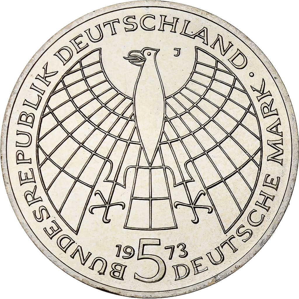 Coin, GERMANY - FEDERAL REPUBLIC, 5 Mark, 1973, Hamburg, Germany, AU(55-58)