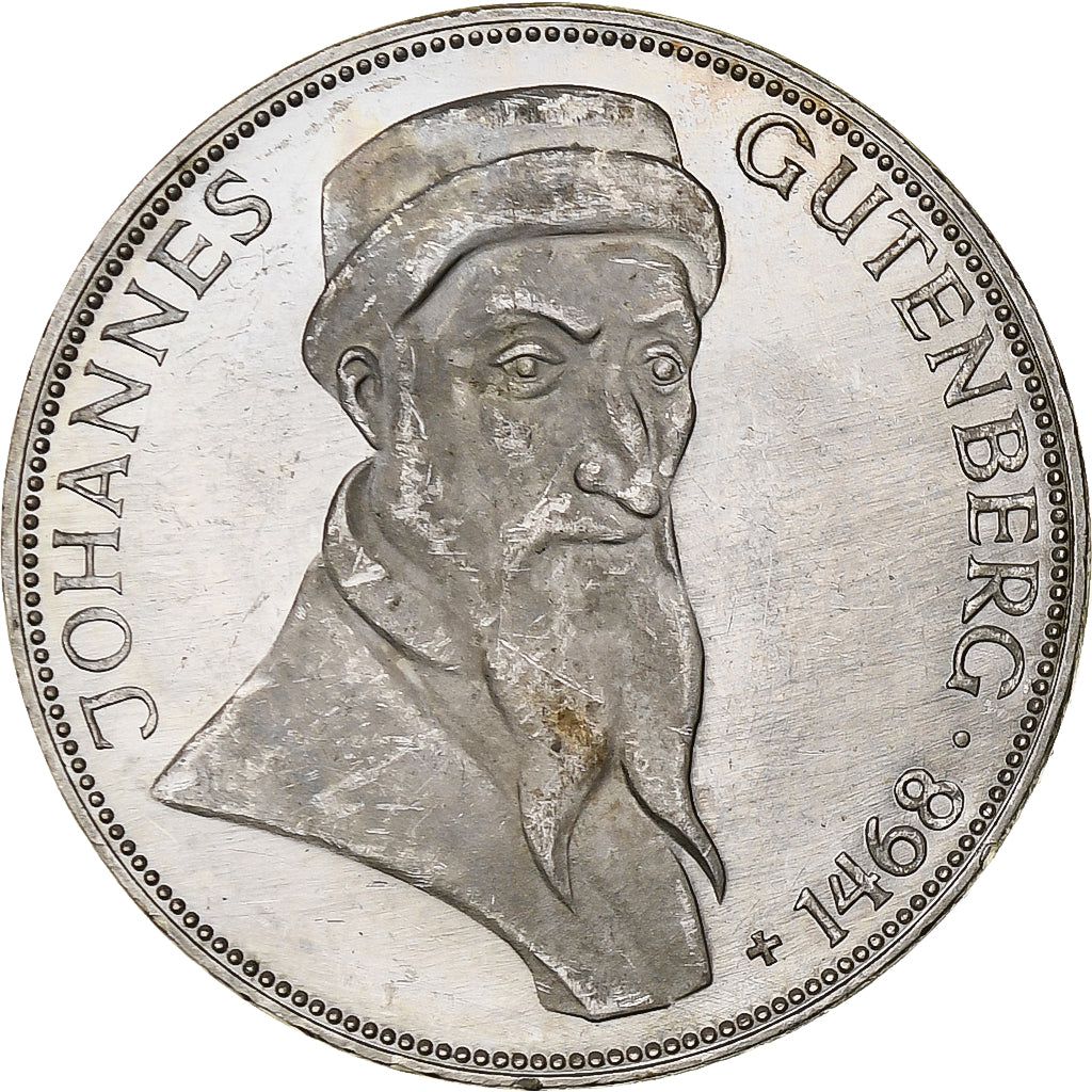 GERMANY - FEDERAL REPUBLIC, 5 Mark, 1968, Karlsruhe, Silver, MS(60-62), KM:122