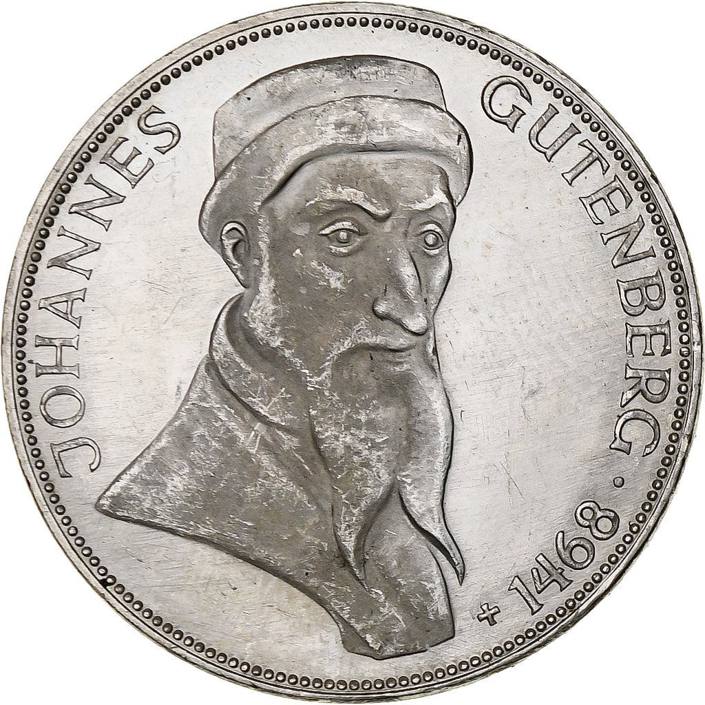 GERMANIA - REPUBBLICA FEDERALE, 5 Mark, 1968, Karlsruhe, Argento, SPL, KM:122