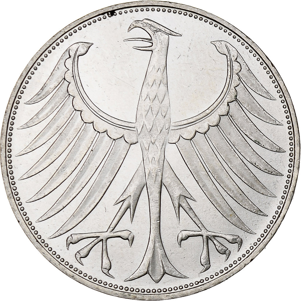 GERMANIA - REPUBBLICA FEDERALE, 5 Mark, 1974, Karlsruhe, Argento, SPL-, KM:112.1