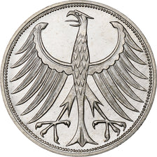 République fédérale allemande, 5 Mark, 1966, Karlsruhe, Argent, SUP+