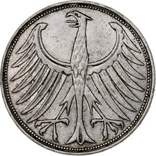 GERMANY - FEDERAL REPUBLIC, 5 Mark, 1959, Munich, Silver, EF(40-45), KM:112.1
