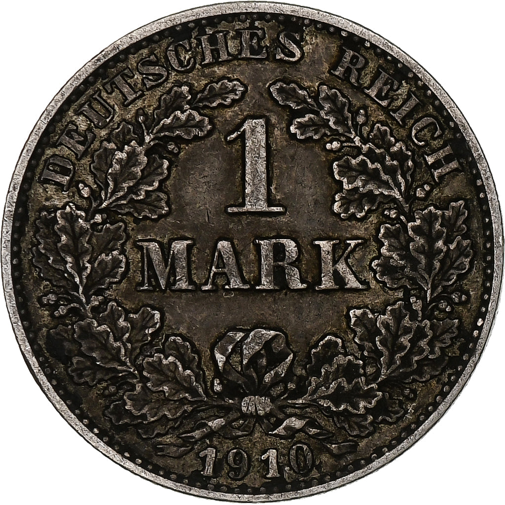 GERMANY - EMPIRE, Wilhelm II, Mark, 1910, Karlsruhe, Silver, EF(40-45), KM:14