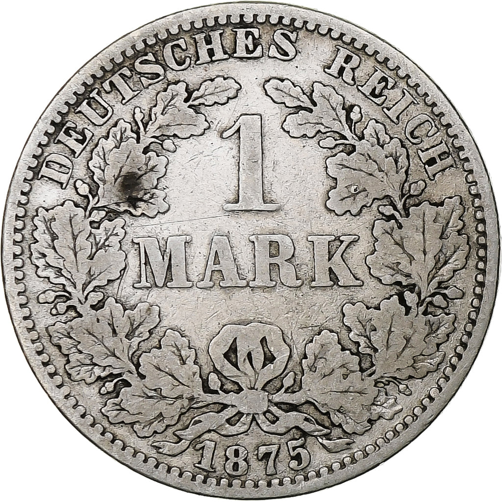 GERMANY - EMPIRE, Wilhelm I, Mark, 1875, Berlin, Silver, VF(30-35), KM:7