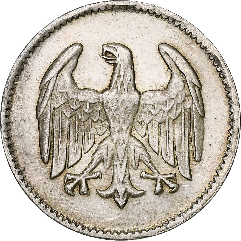 GERMANY, WEIMAR REPUBLIC, Mark, 1924, Stuttgart, KM #42, EF(40-45), Silver, 23,.