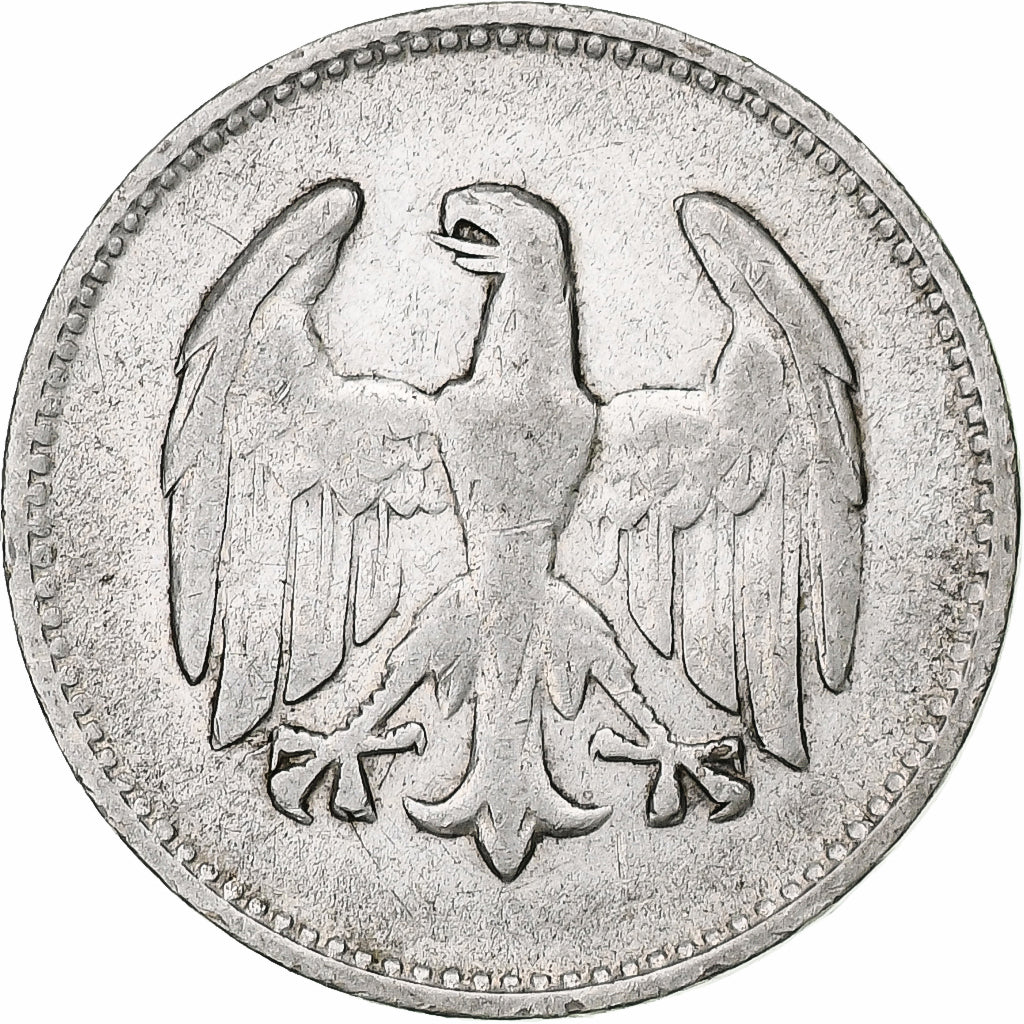 ALEMANIA - REPÚBLICA DE WEIMAR, Mark, 1924, Karlsruhe, Plata, BC+, KM:42