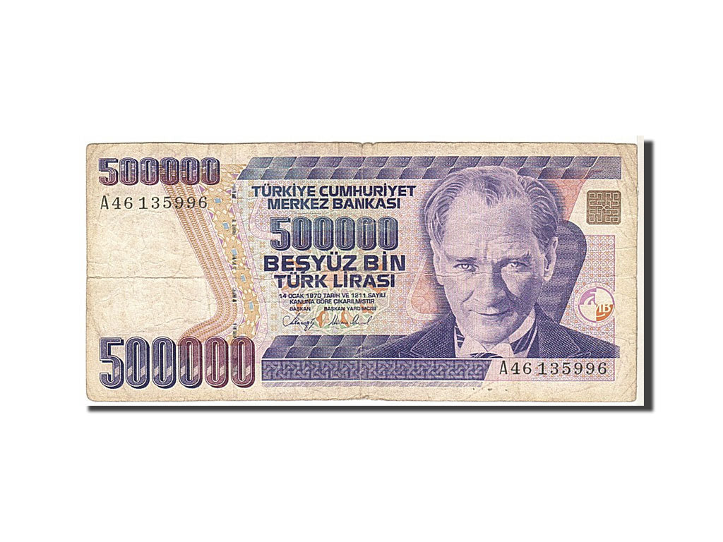 Turkey, 500,000 Lira, 1998, KM #212, VF(20-25), A46135996