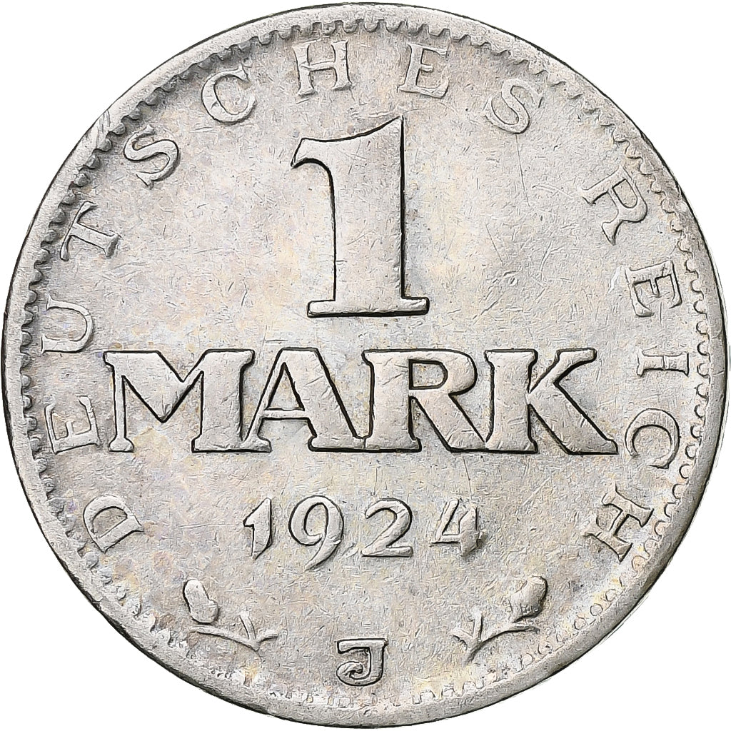 Duitsland, Weimarrepubliek, Mark, 1924, Hambourg, Zilver, ZF, KM:42