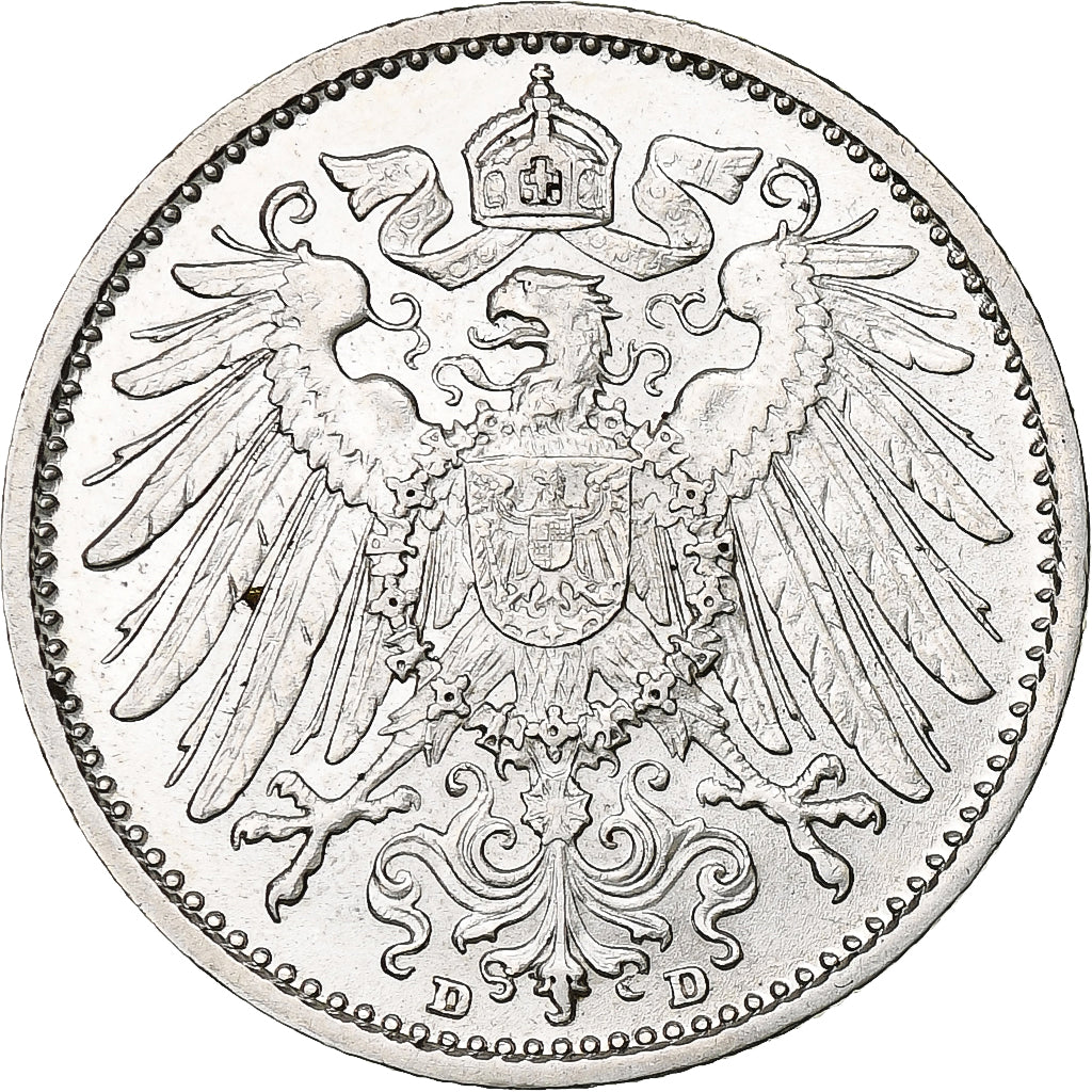 GERMANY - EMPIRE, Wilhelm II, Mark, 1915, Munich, Silver, MS(60-62), KM:14