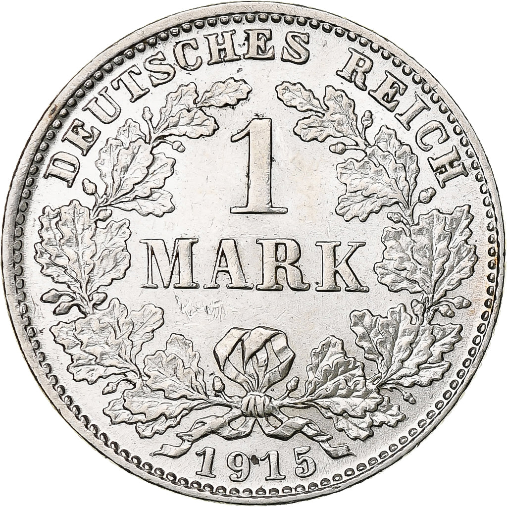 GERMANY - EMPIRE, Wilhelm II, Mark, 1915, Munich, Silver, MS(60-62), KM:14