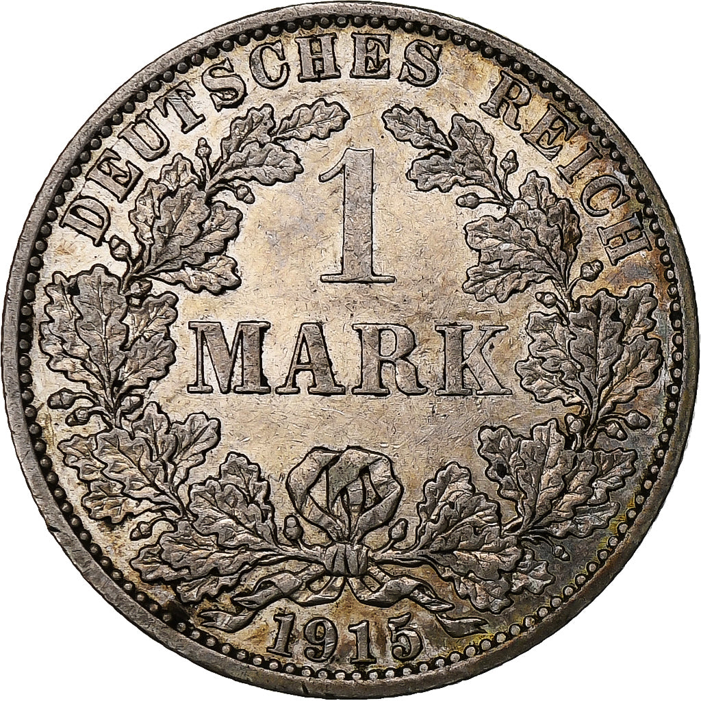 GERMANY - EMPIRE, Wilhelm II, Mark, 1915, Berlin, Silver, MS(60-62), KM:14