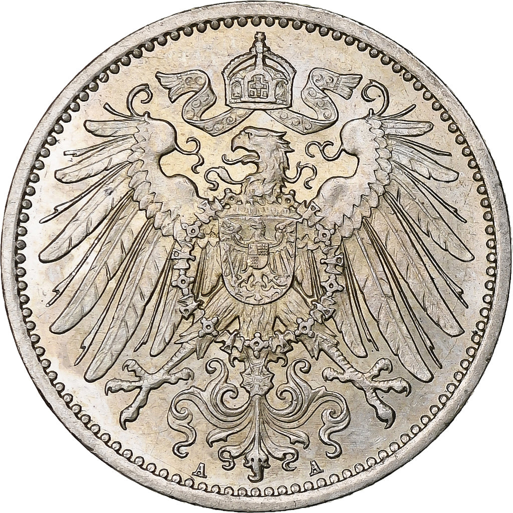 GERMANY - EMPIRE, Wilhelm II, Mark, 1914, Berlin, Silver, MS(60-62), KM:14