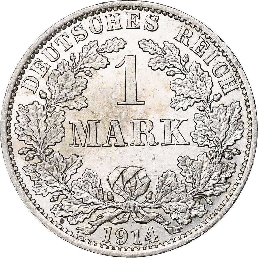 GERMANY - EMPIRE, Wilhelm II, Mark, 1914, Berlin, Silver, MS(60-62), KM:14