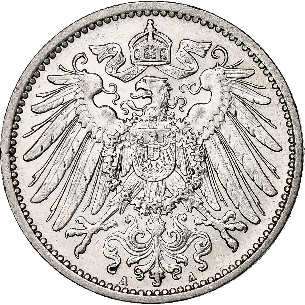 GERMANY - EMPIRE, Wilhelm II, Mark, 1908, Berlin, Silver, MS(60-62), KM:14